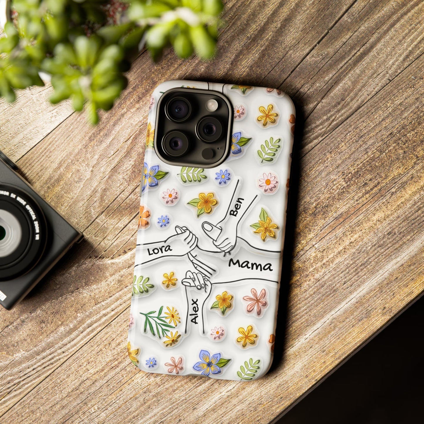MomHoldMyHand™ Custom Case – Up to 6 Kids’ Names | Wireless Charging | iPhone & Samsung